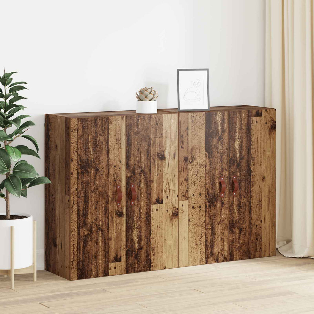 vidaXL Szafka ścienna 2 pcs Stare drewno 69,5 x 34 x 90 cm