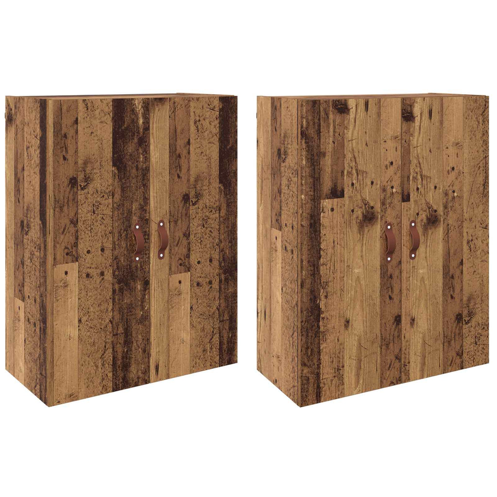 vidaXL Szafka ścienna 2 pcs Stare drewno 69,5 x 34 x 90 cm
