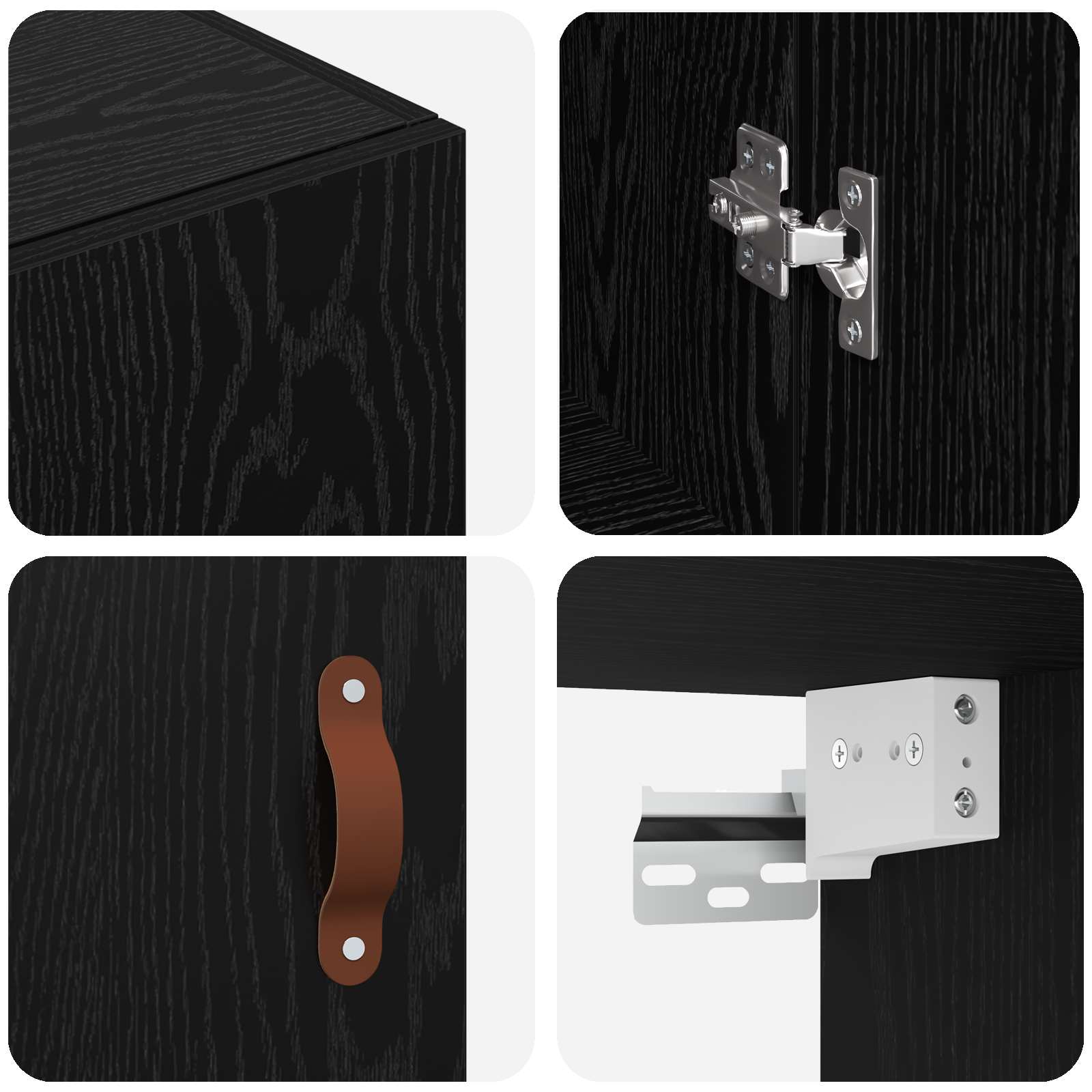 vidaXL Szafka ścienna 2 pcs Czarny Dąb 69,5 x 34 x 90 cm