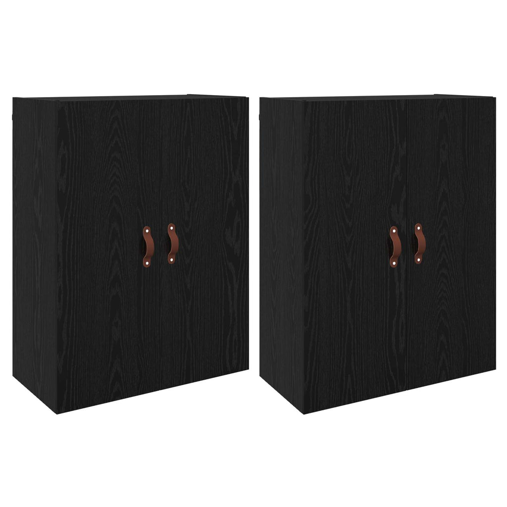 vidaXL Szafka ścienna 2 pcs Czarny Dąb 69,5 x 34 x 90 cm