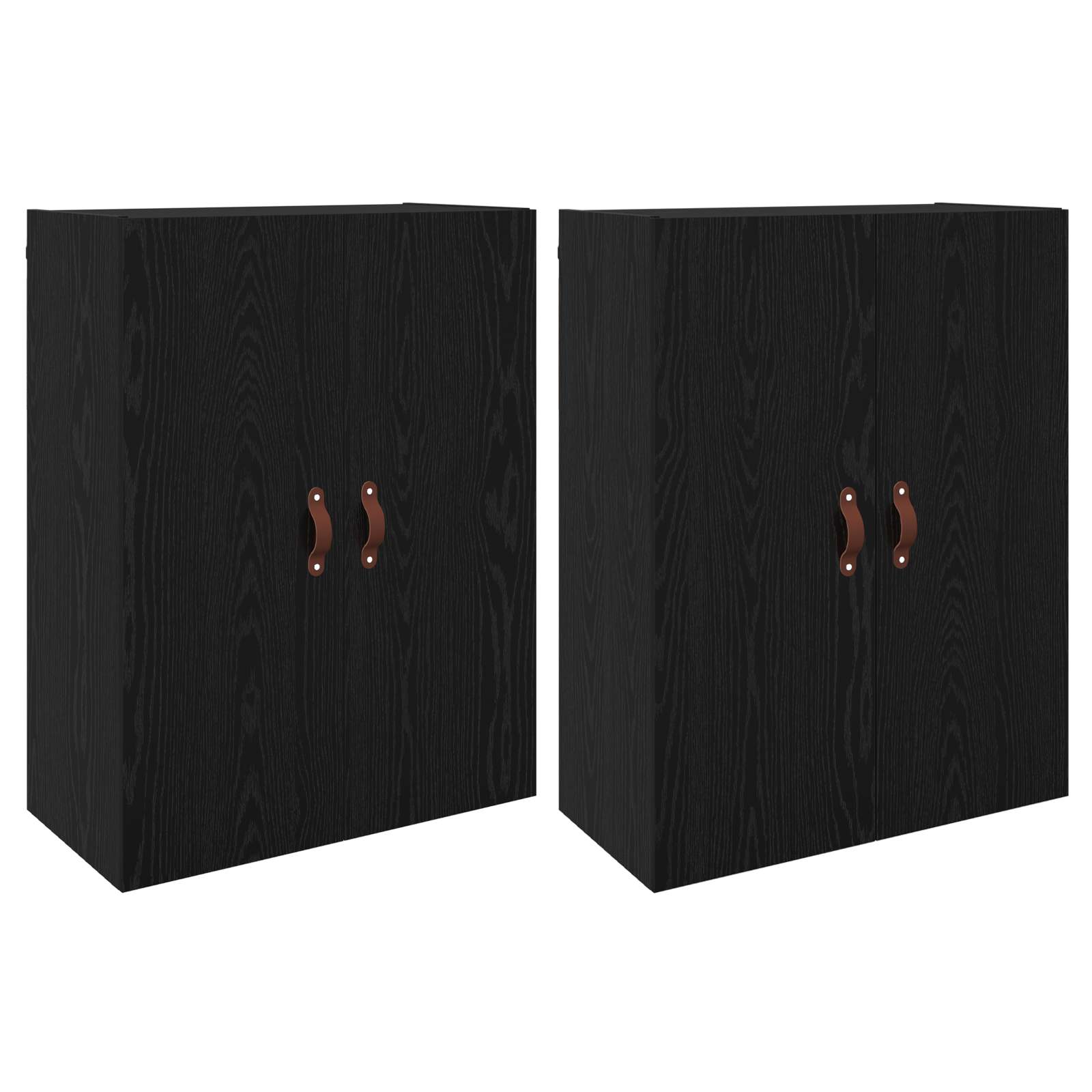 vidaXL Szafka ścienna 2 pcs Czarny Dąb 69,5 x 34 x 90 cm