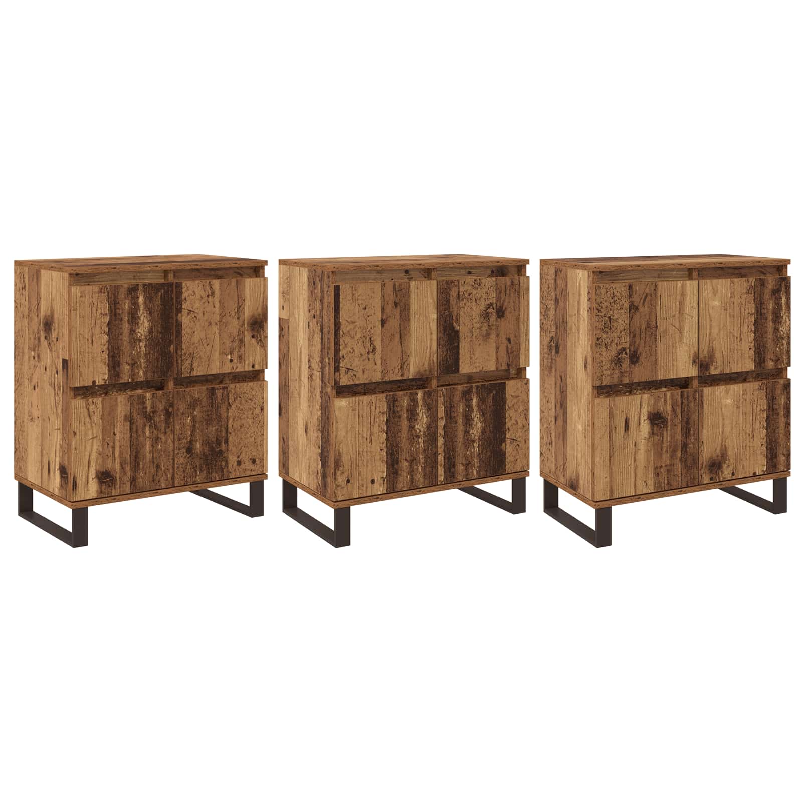 vidaXL Bufet 3 pcs Stare drewno 60 x 35 x 70 cm