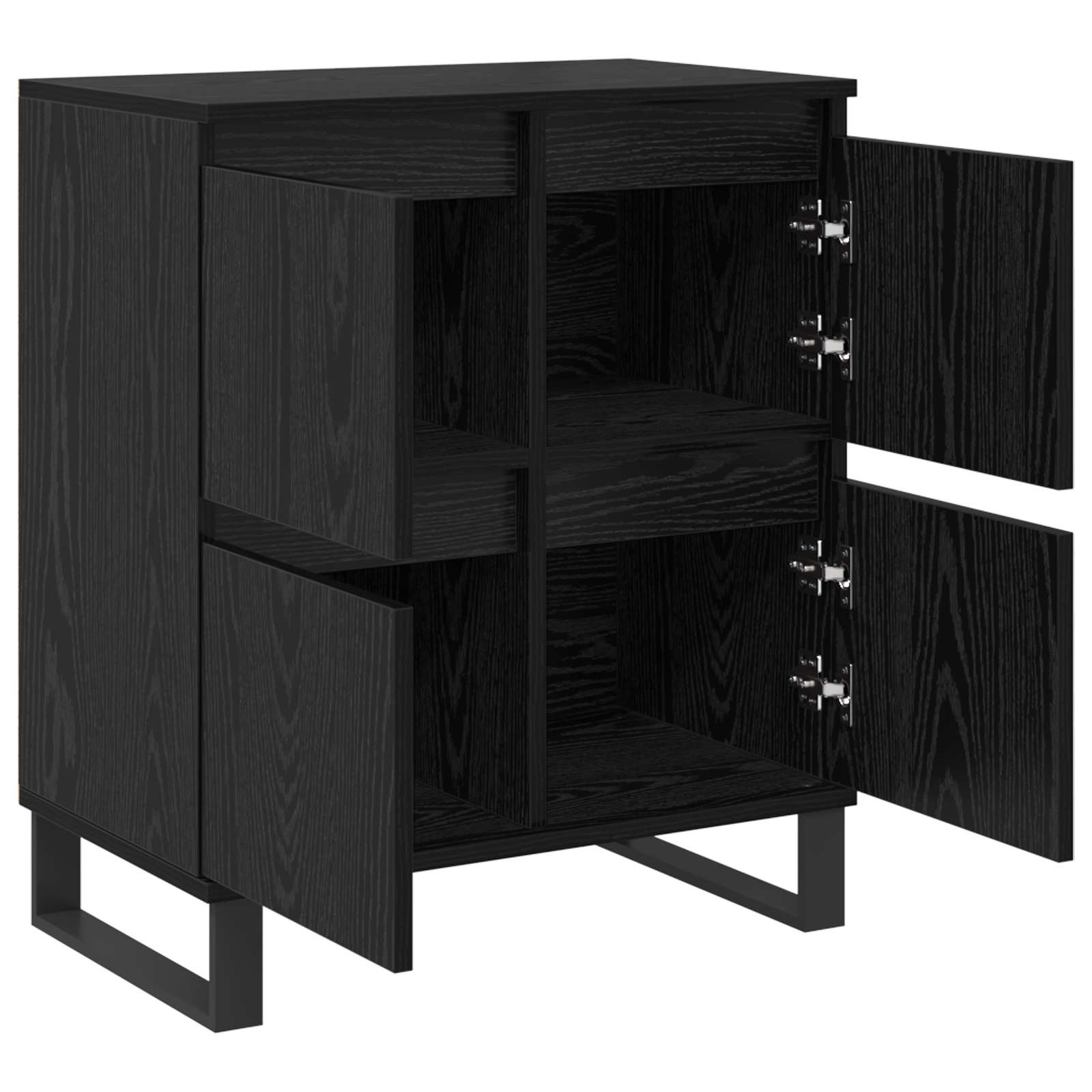 vidaXL Bufet 3 pcs Czarny Dąb 60 x 35 x 70 cm