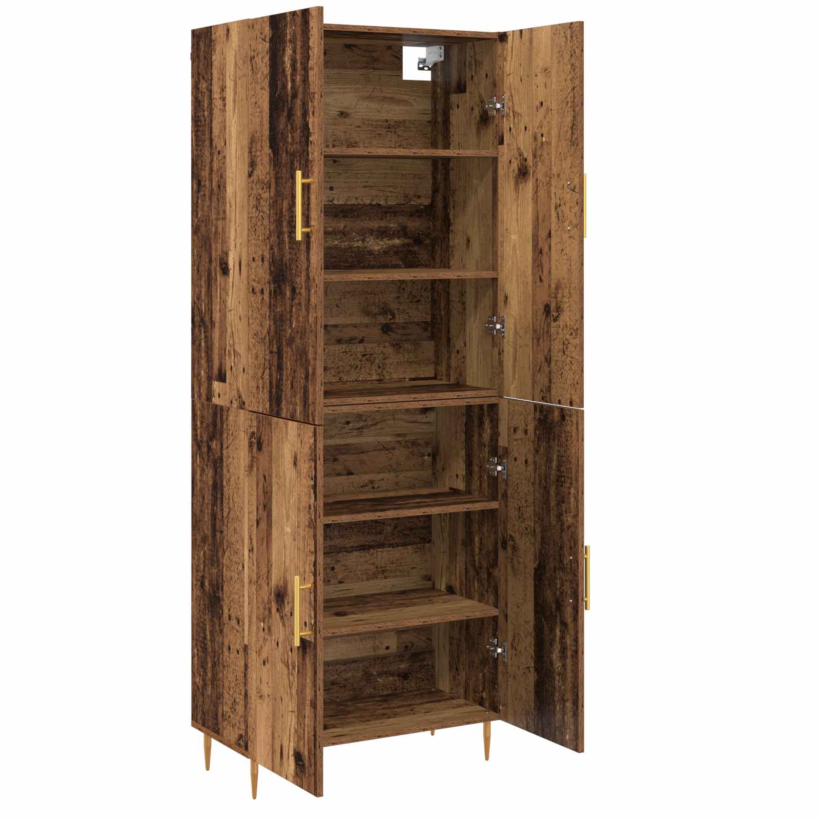 vidaXL Highboard Montowane na ścianie Stare drewno 69,5 x 34 x 180 cm