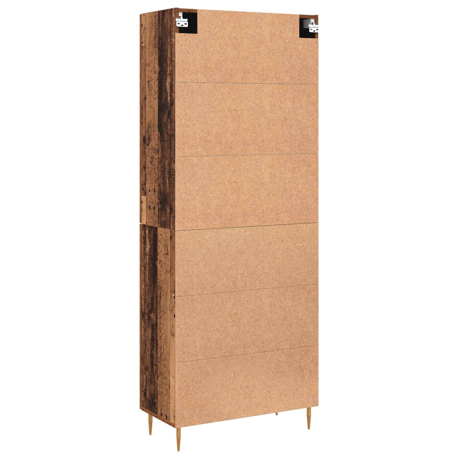 vidaXL Highboard Montowane na ścianie Stare drewno 69,5 x 34 x 180 cm