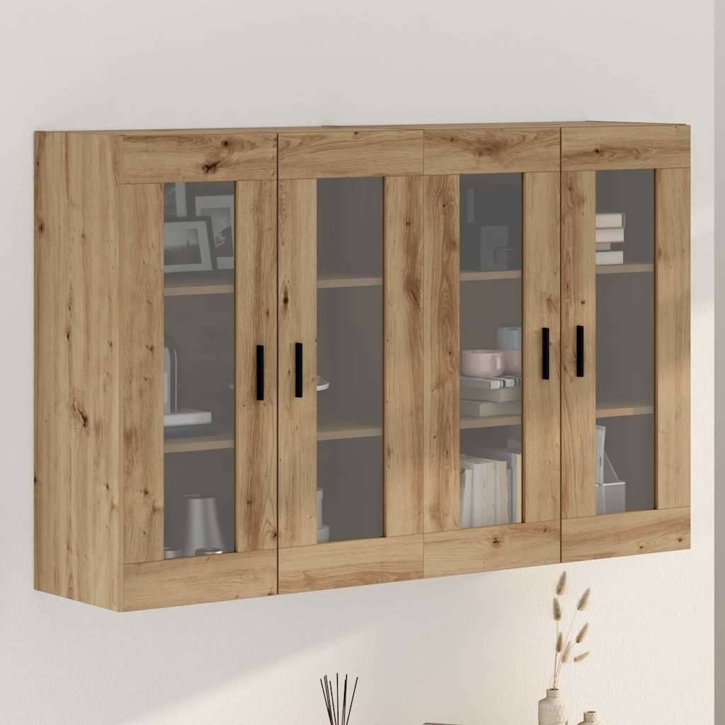 vidaXL Szafki montowane na ścianie 2 pcs dąb artisan 69,5 x 34 x 90 cm
