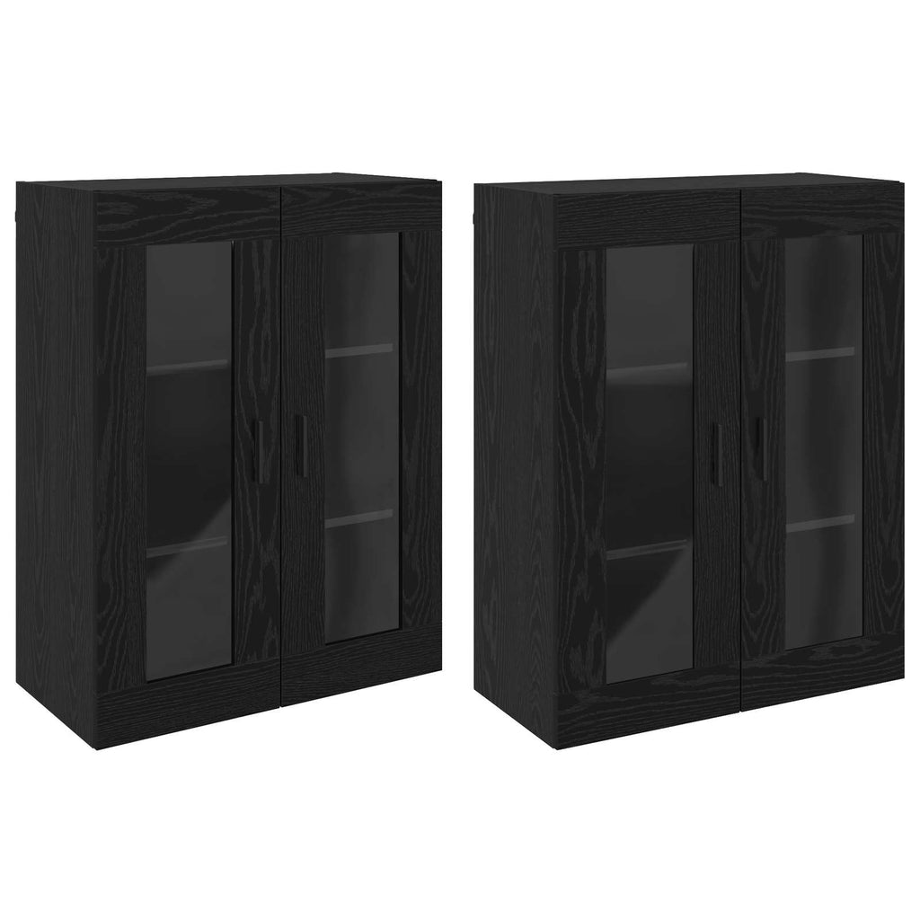 vidaXL Szafki montowane na ścianie 2 pcs Czarny dąb 69,5 x 34 x 90 cm