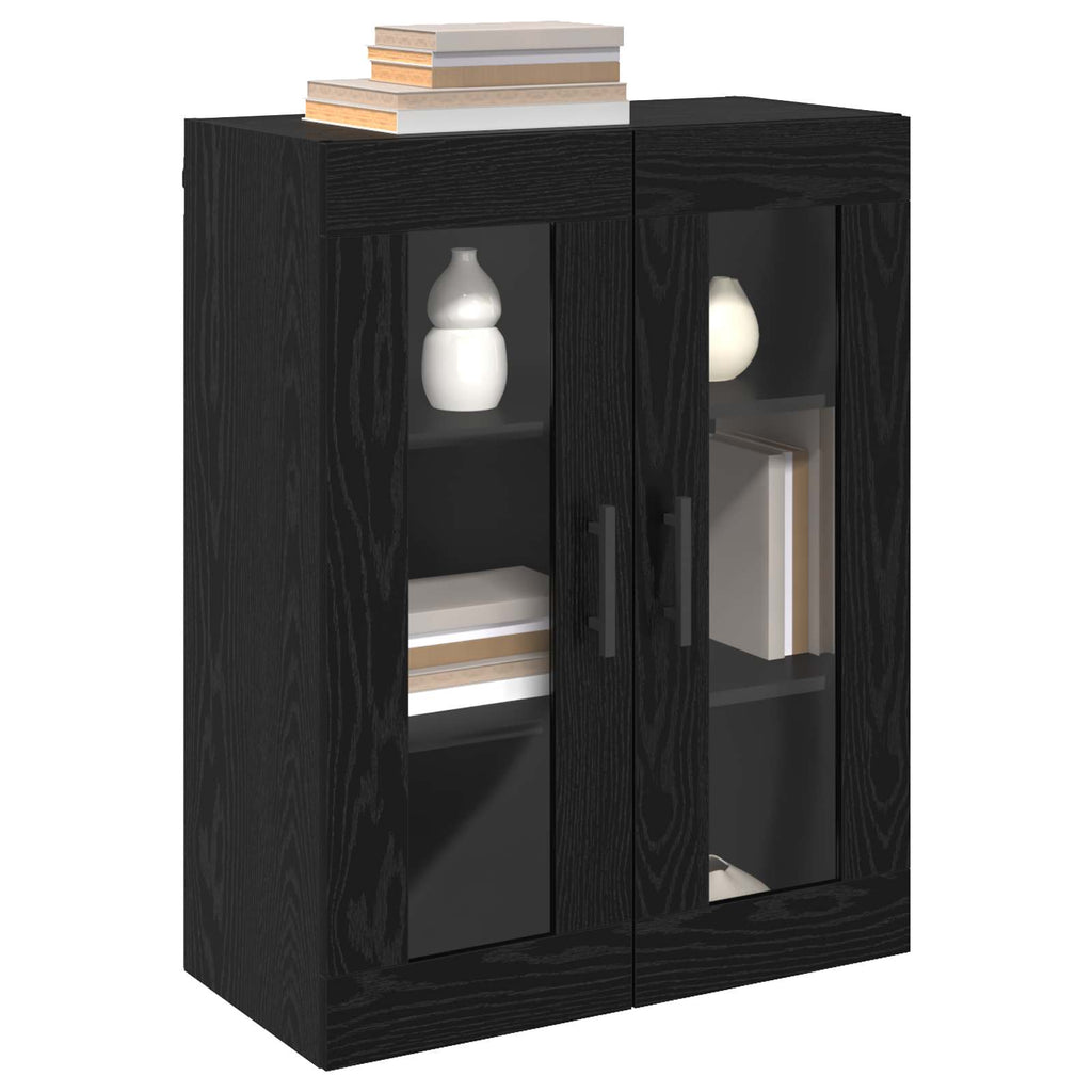 vidaXL Szafki montowane na ścianie 2 pcs Czarny dąb 69,5 x 34 x 90 cm