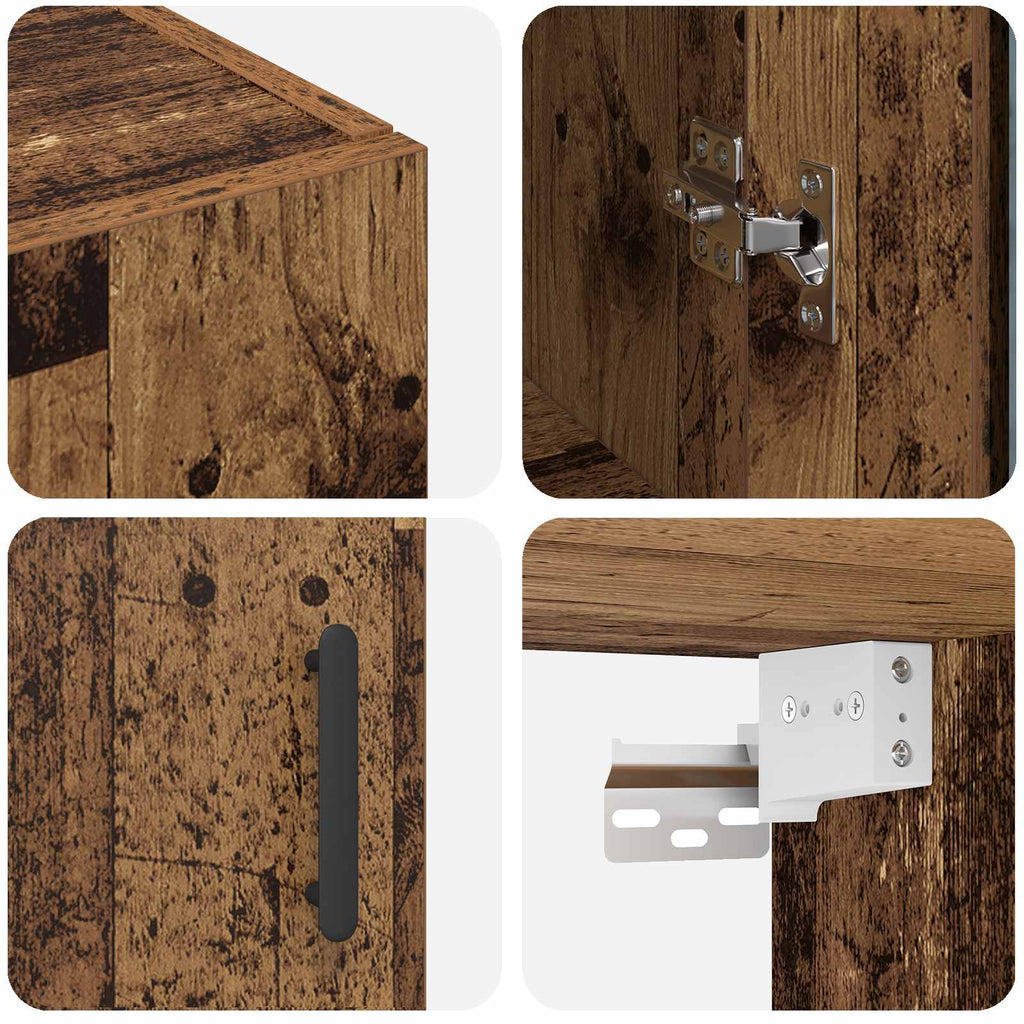 vidaXL Szafki montowane na ścianie 2 pcs Stare drewno