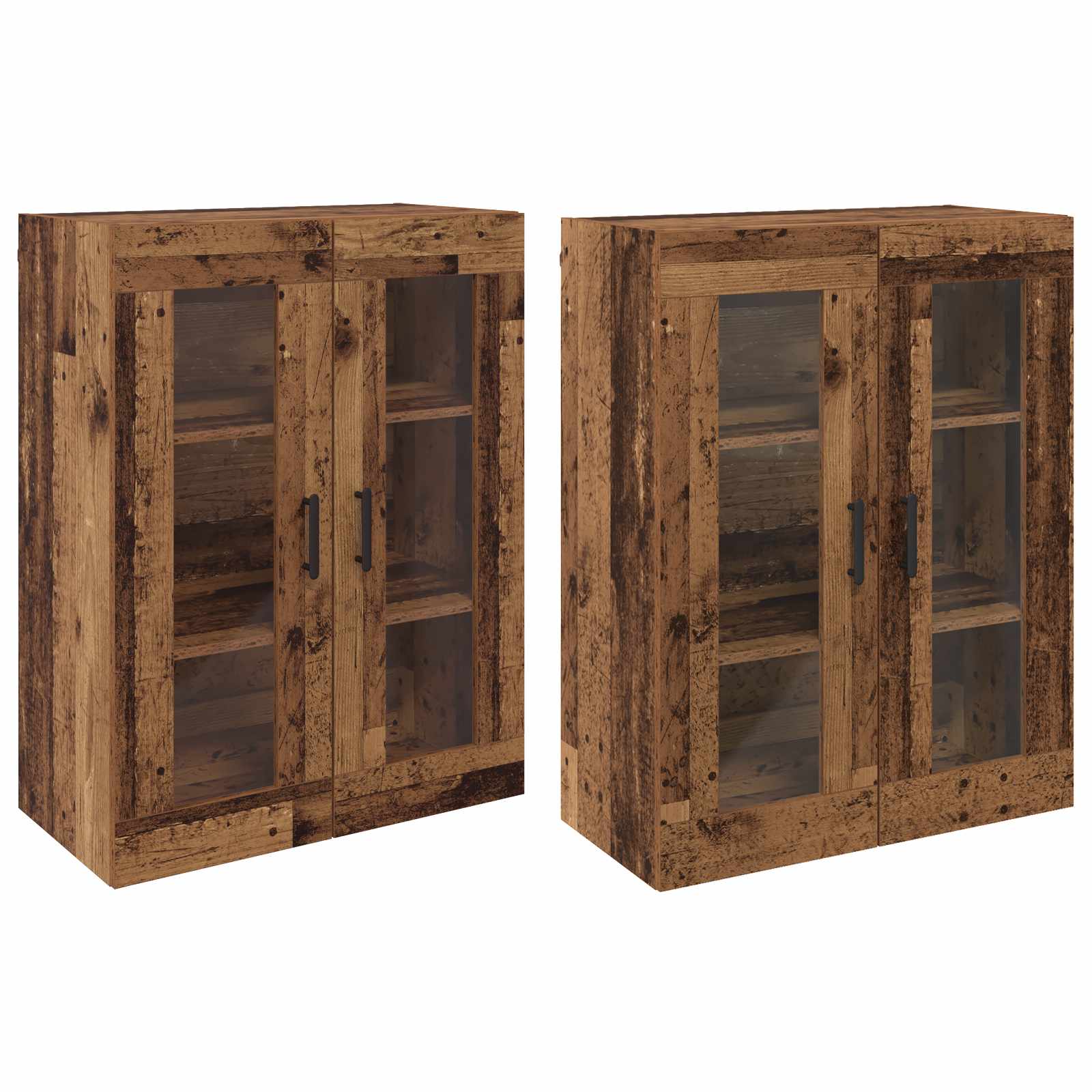 vidaXL Szafki montowane na ścianie 2 pcs Stare drewno