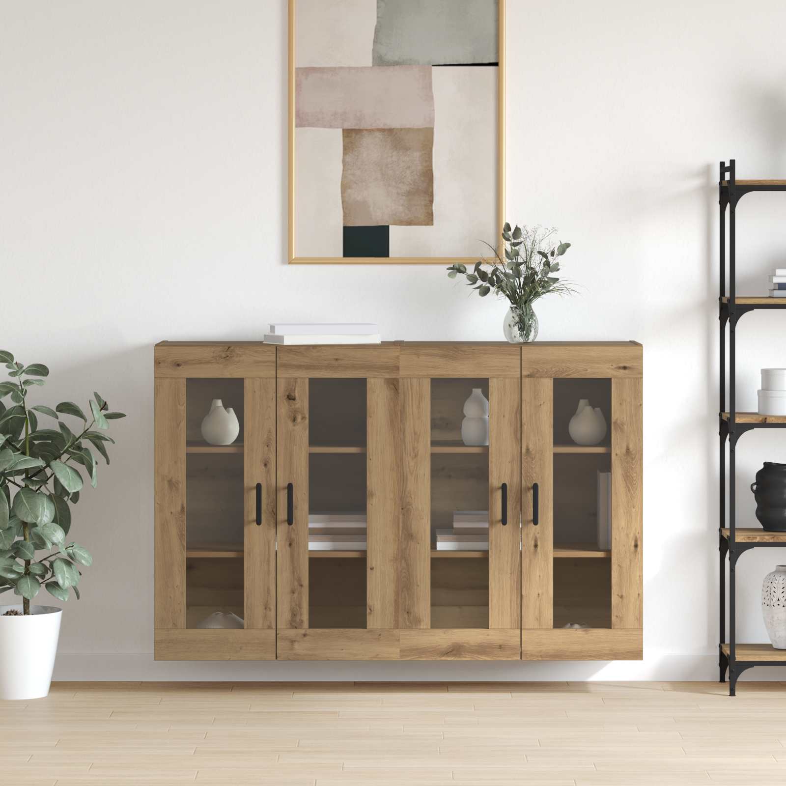 vidaXL Szafki montowane na ścianie 2 pcs dąb artisan 69,5 x 34 x 90 cm