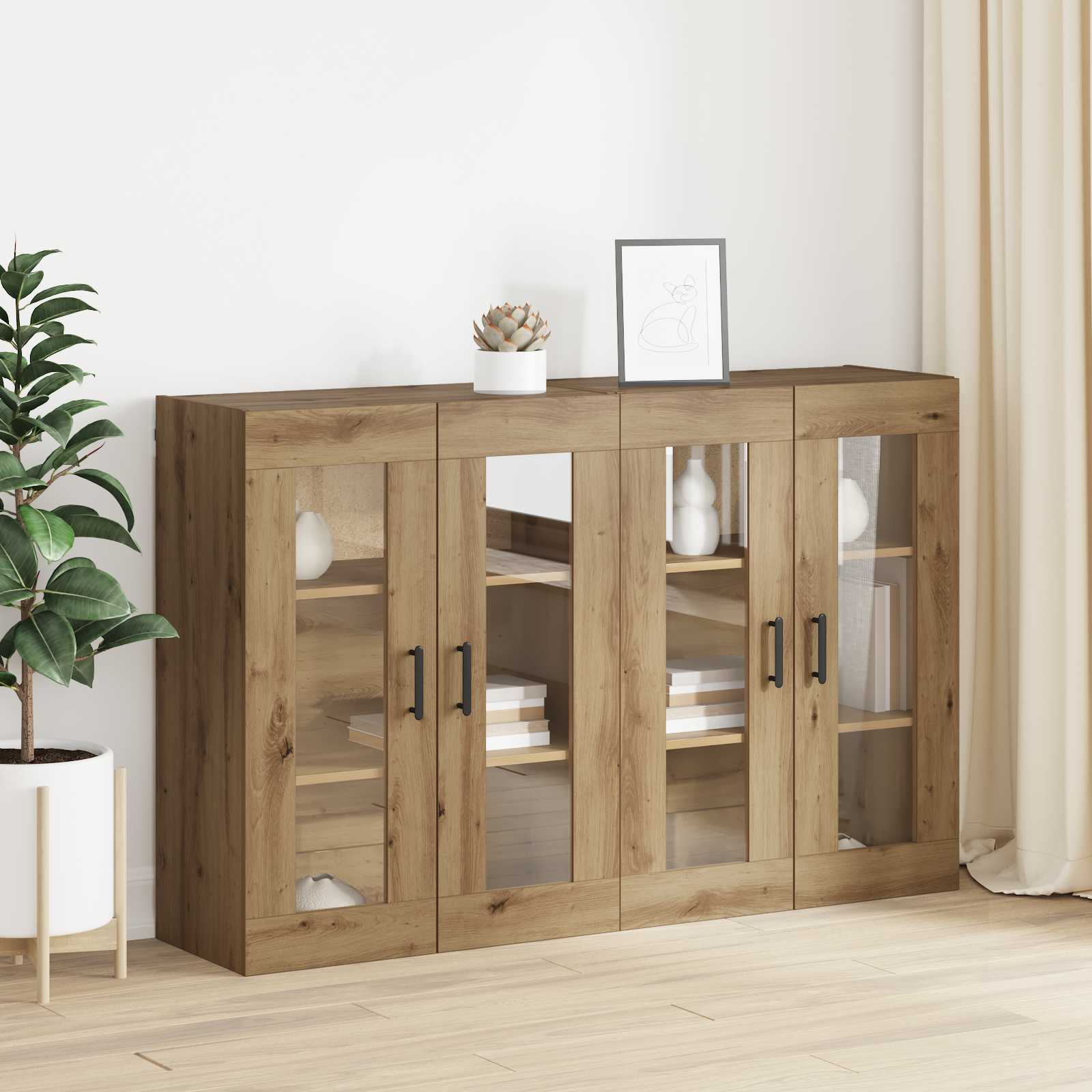 vidaXL Szafki montowane na ścianie 2 pcs dąb artisan 69,5 x 34 x 90 cm