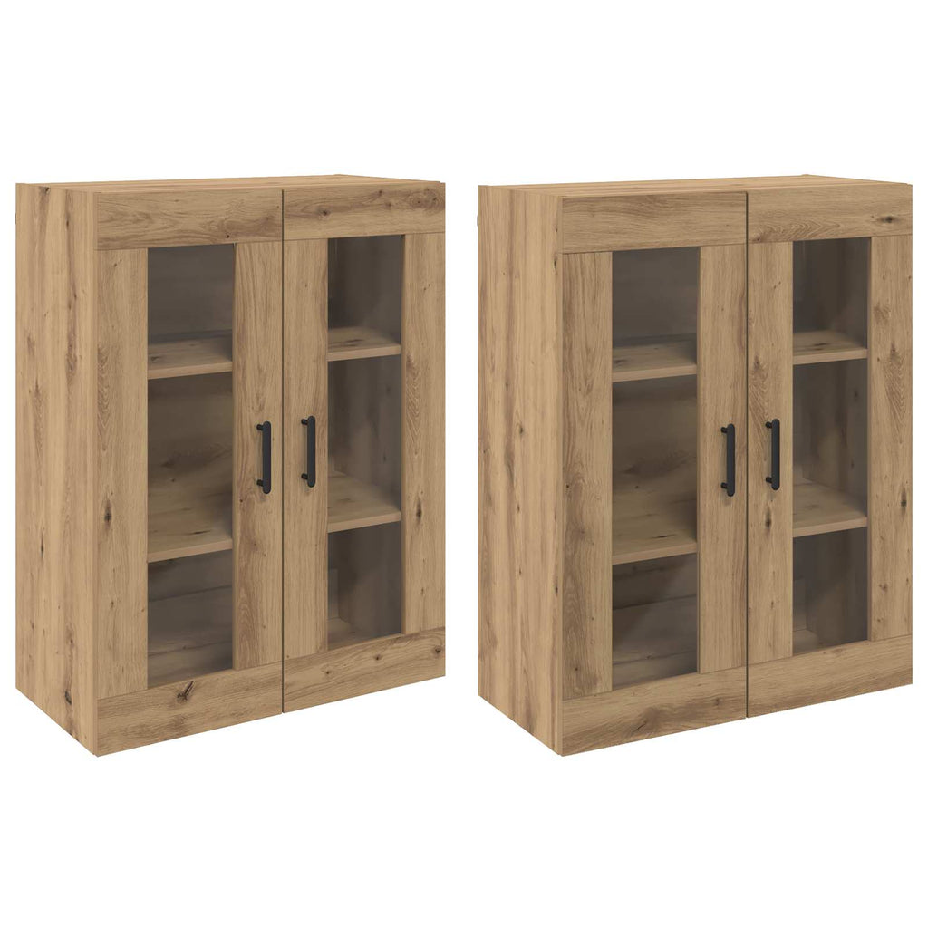vidaXL Szafki montowane na ścianie 2 pcs dąb artisan 69,5 x 34 x 90 cm