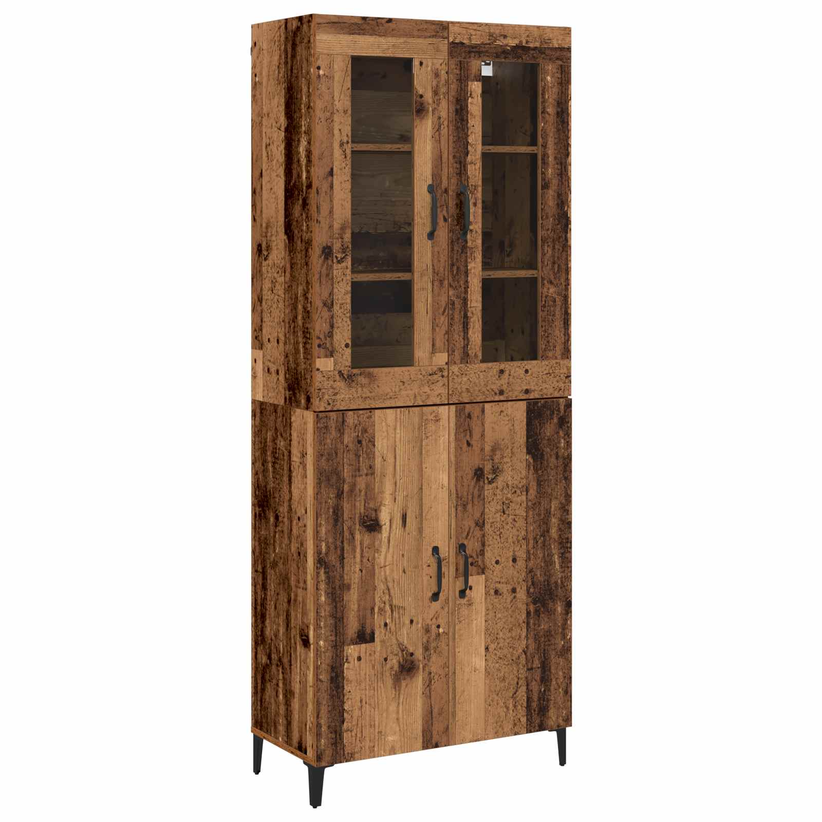 vidaXL Highboard 2 pcs Stare drewno Materiał drewnopochodny