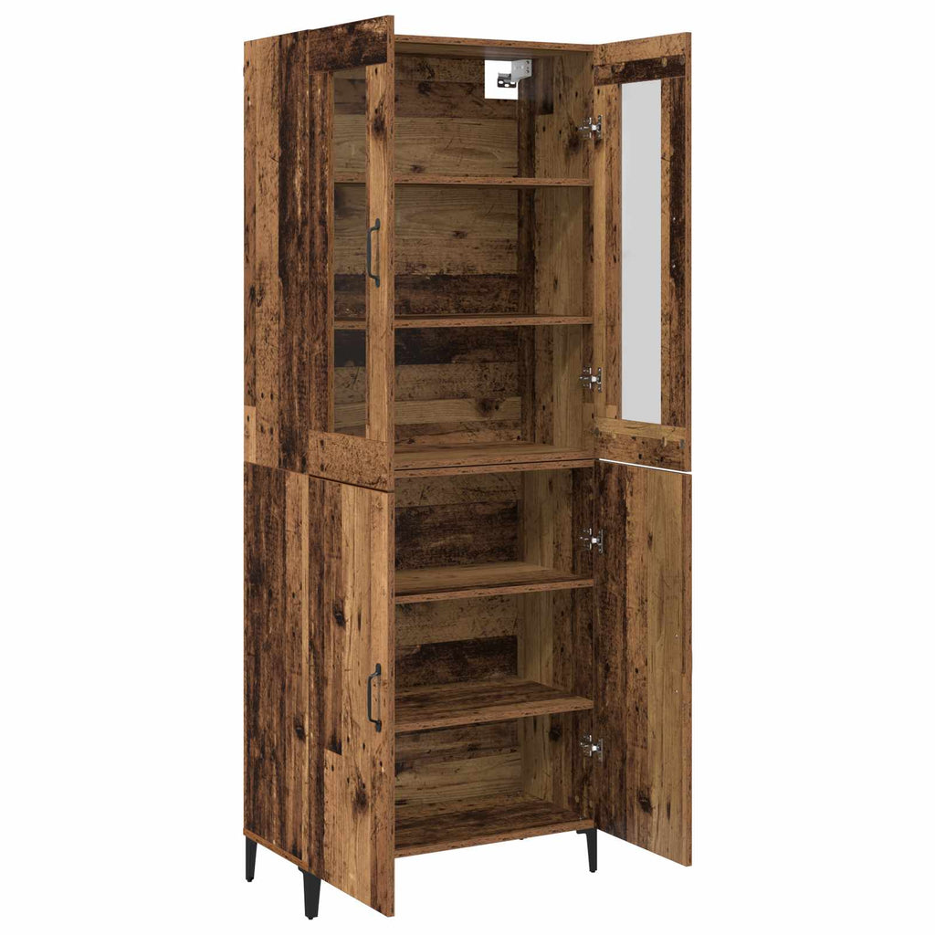 vidaXL Highboard 2 pcs Stare drewno Materiał drewnopochodny
