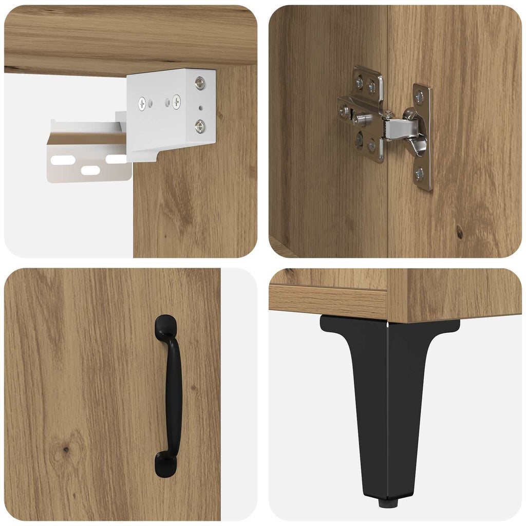 vidaXL Highboard 2 pcs Dąb rzemieślniczy Materiał drewnopochodny