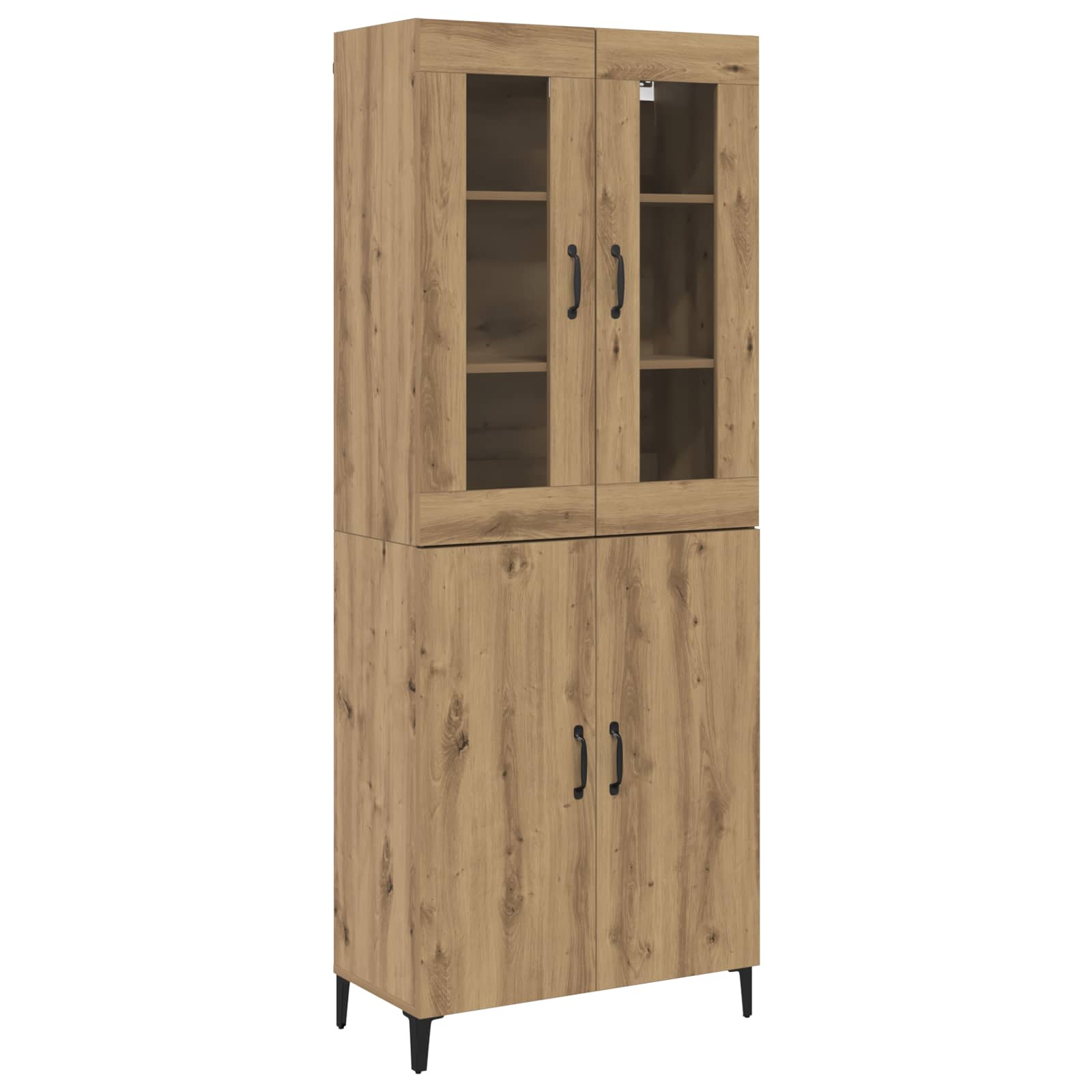 vidaXL Highboard 2 pcs Dąb rzemieślniczy Materiał drewnopochodny