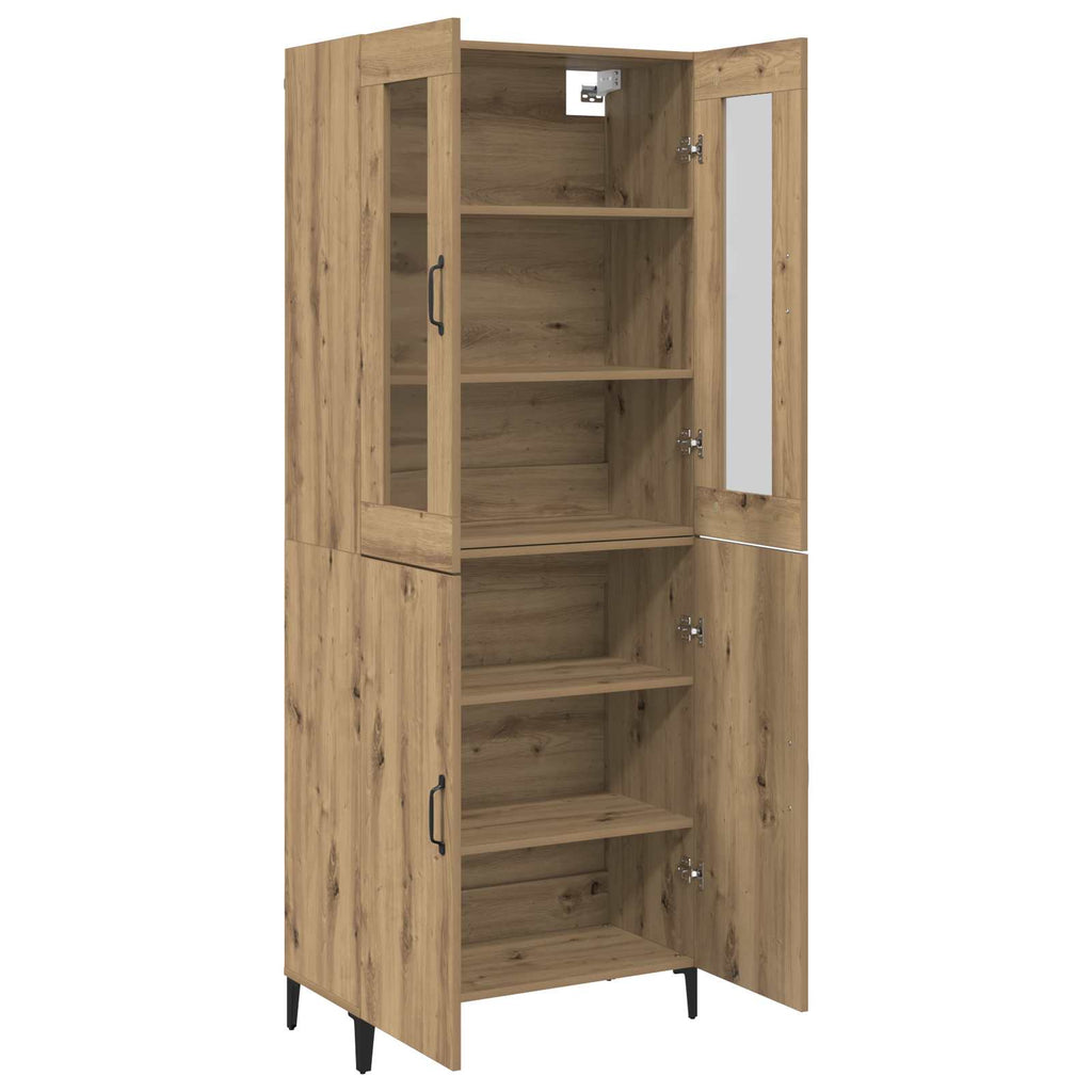vidaXL Highboard 2 pcs Dąb rzemieślniczy Materiał drewnopochodny