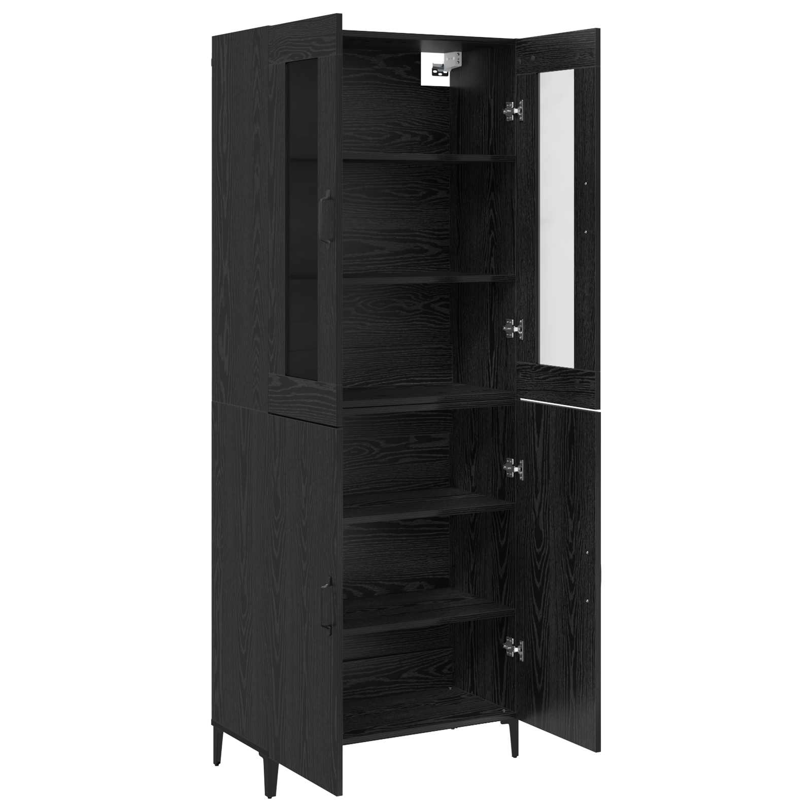 vidaXL Highboard 2 pcs Czarny Dąb Materiał drewnopochodny