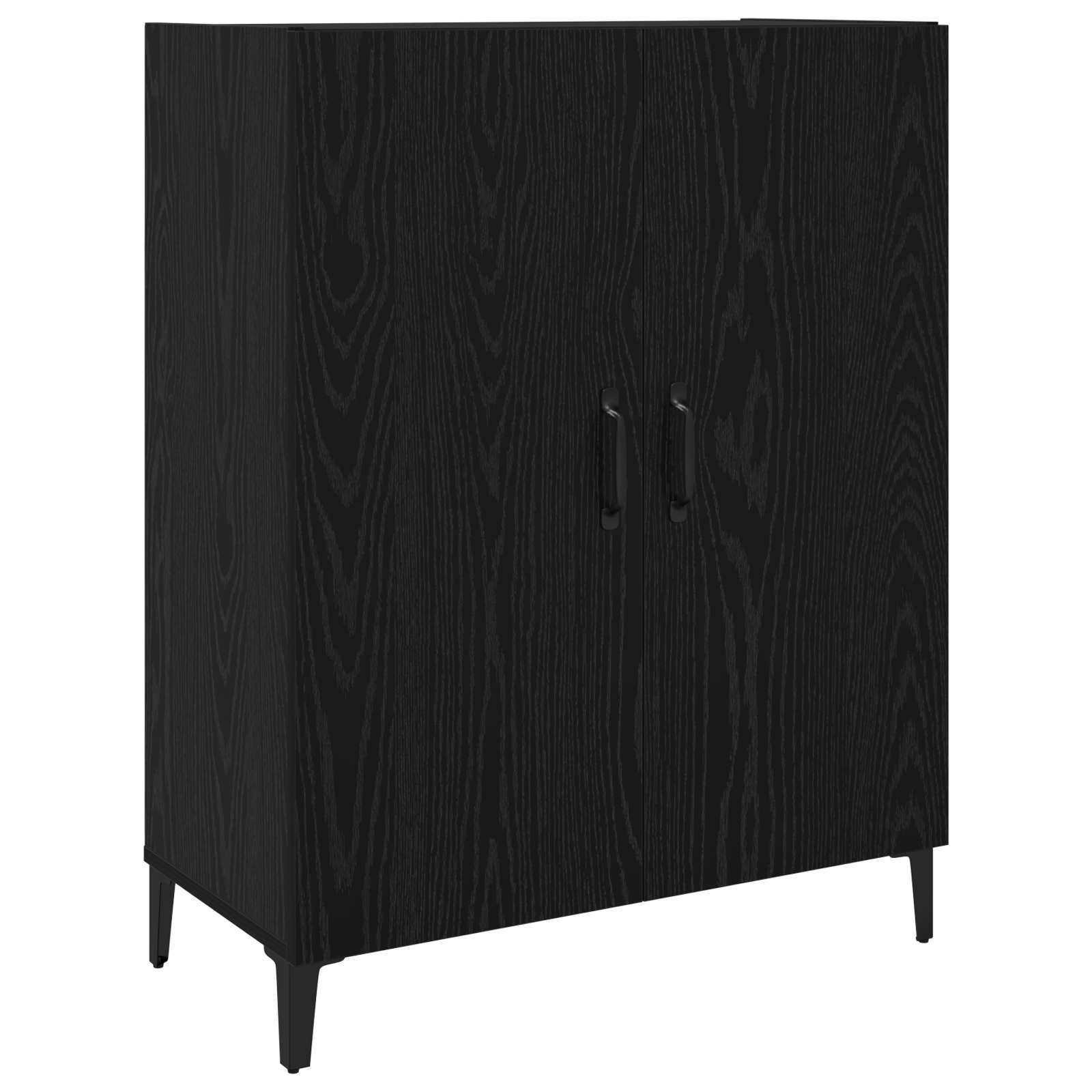 vidaXL Highboard 2 pcs Czarny Dąb Materiał drewnopochodny