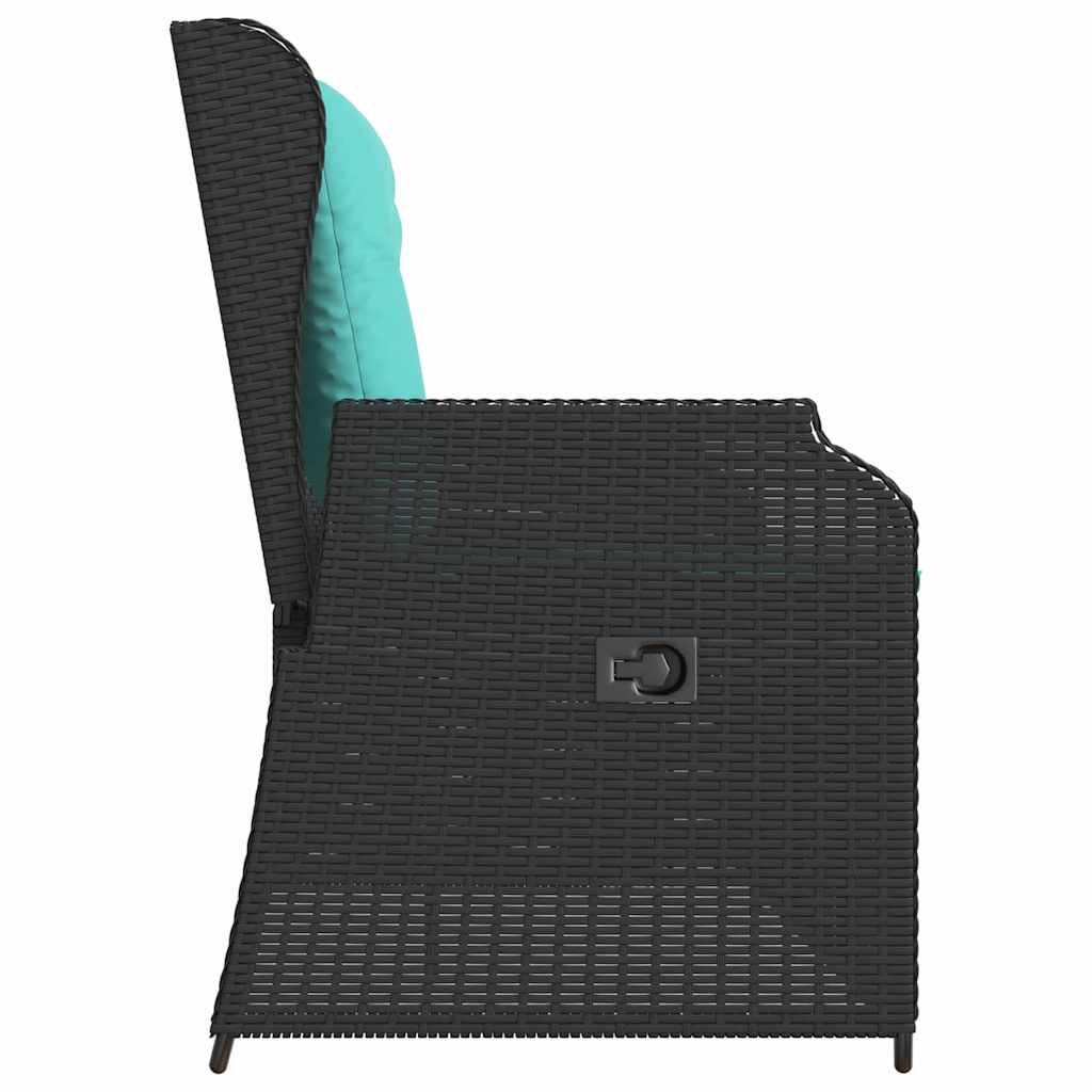 vidaXL Ławka ogrodowa Czarny polirattan