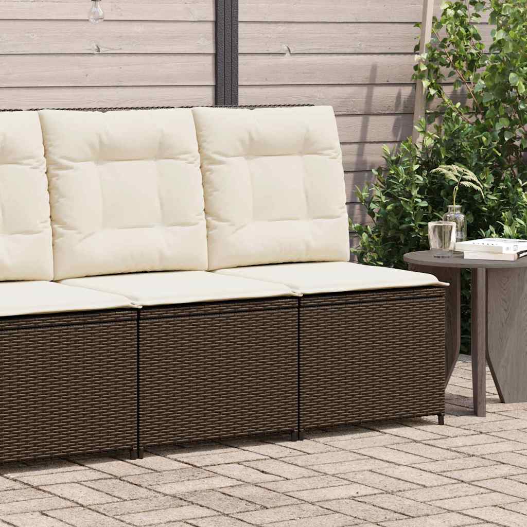 vidaXL Sofa Ogrodowa z poduszką Czarny i kremowo-biały polirattan