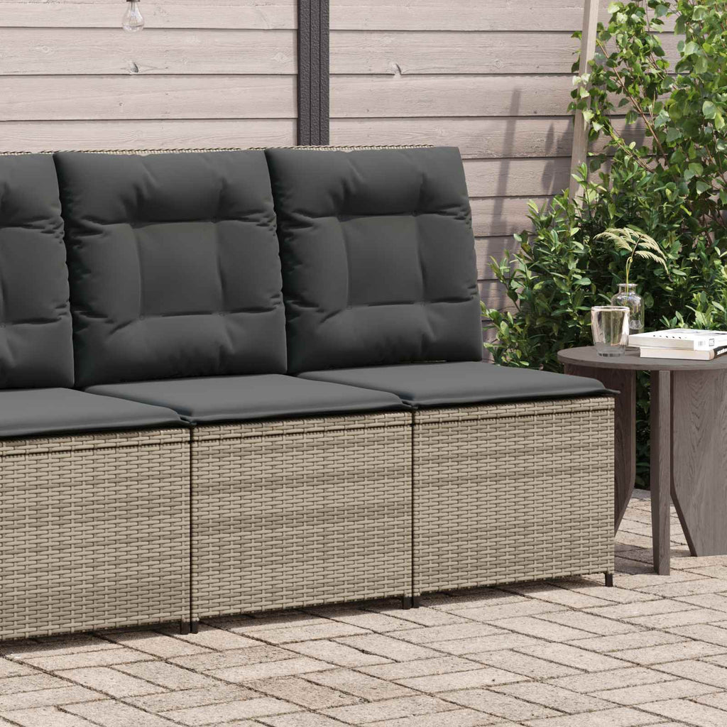 vidaXL Sofa Ogrodowa z poduszką Szary polirattan