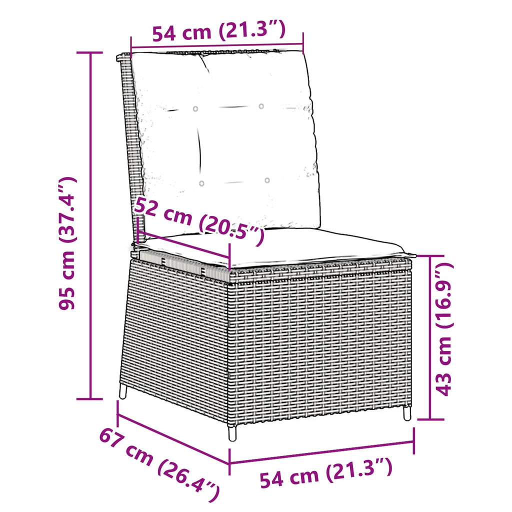vidaXL Sofa Ogrodowa z poduszką Szary polirattan