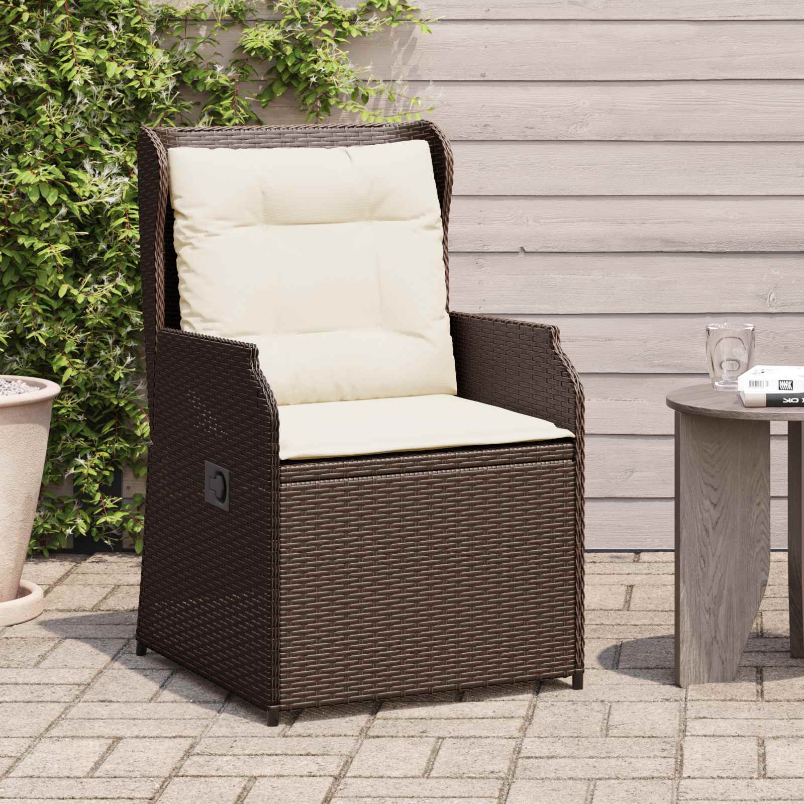 vidaXL Ławka ogrodowa 2 pcs Brązowy polirattan