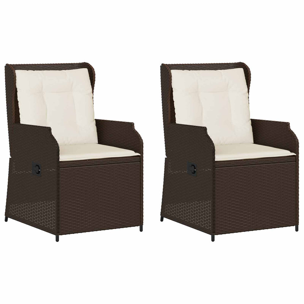 vidaXL Ławka ogrodowa 2 pcs Brązowy polirattan