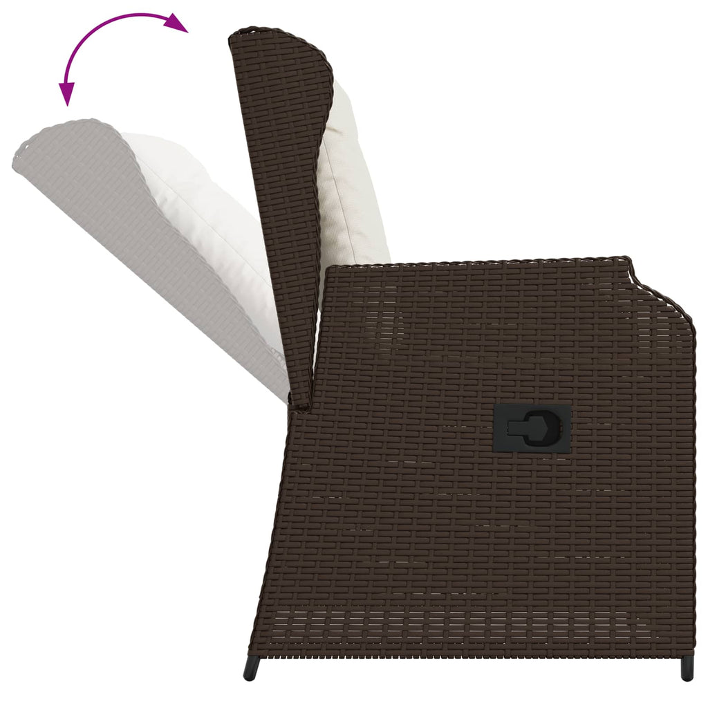 vidaXL Ławka ogrodowa 2 pcs Brązowy polirattan