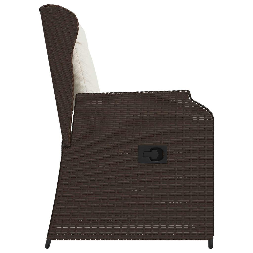 vidaXL Ławka ogrodowa 2 pcs Brązowy polirattan