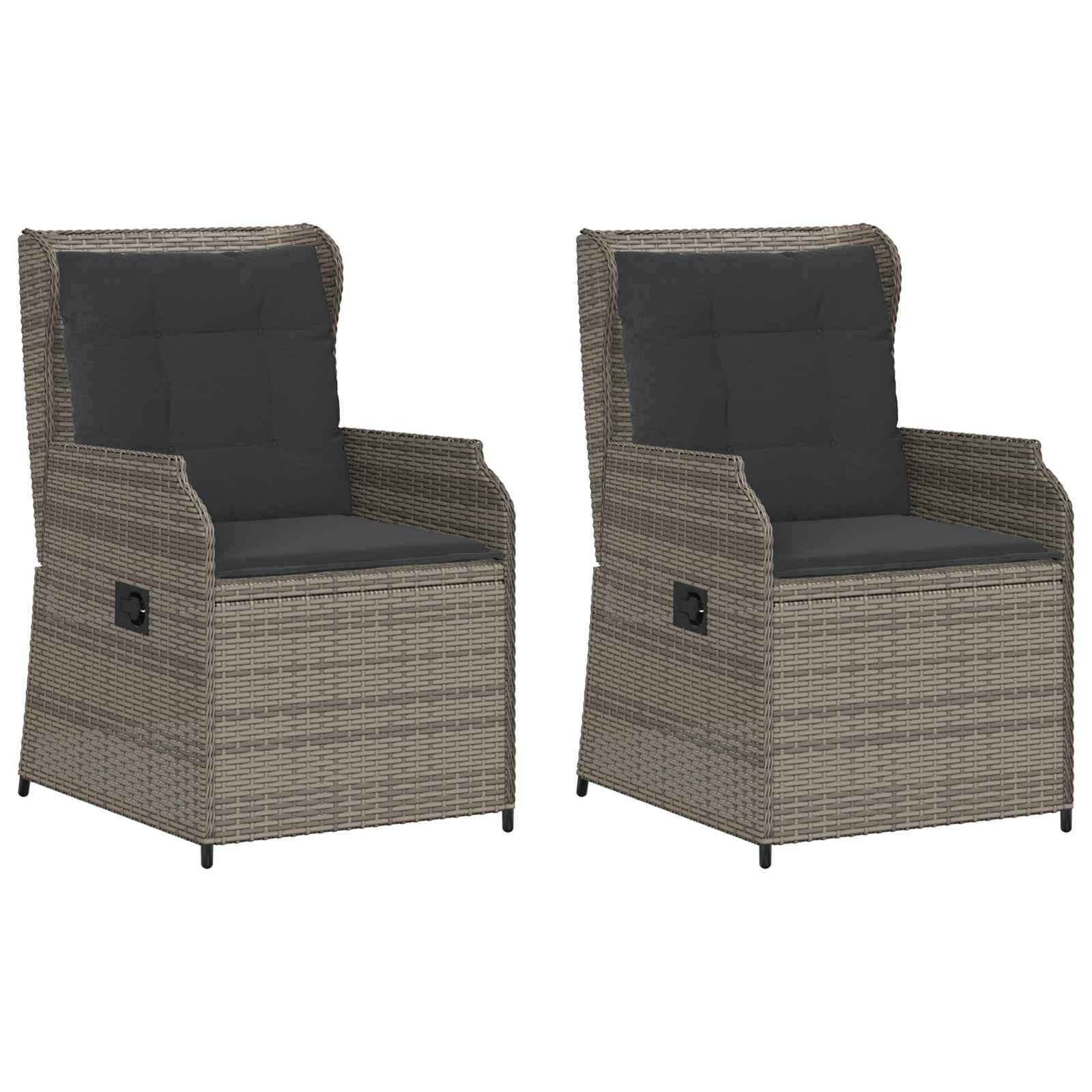 vidaXL Ławka ogrodowa 2 pcs Szary polirattan