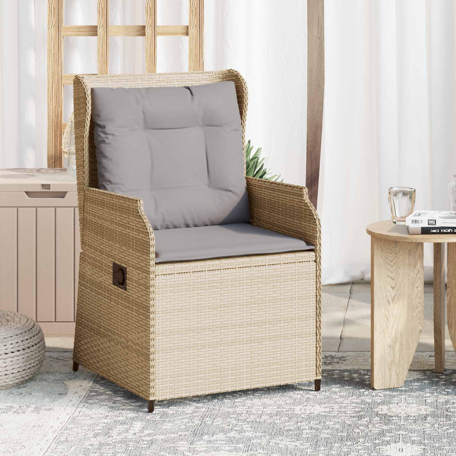 vidaXL Ławka ogrodowa 2 pcs Beżowy polirattan