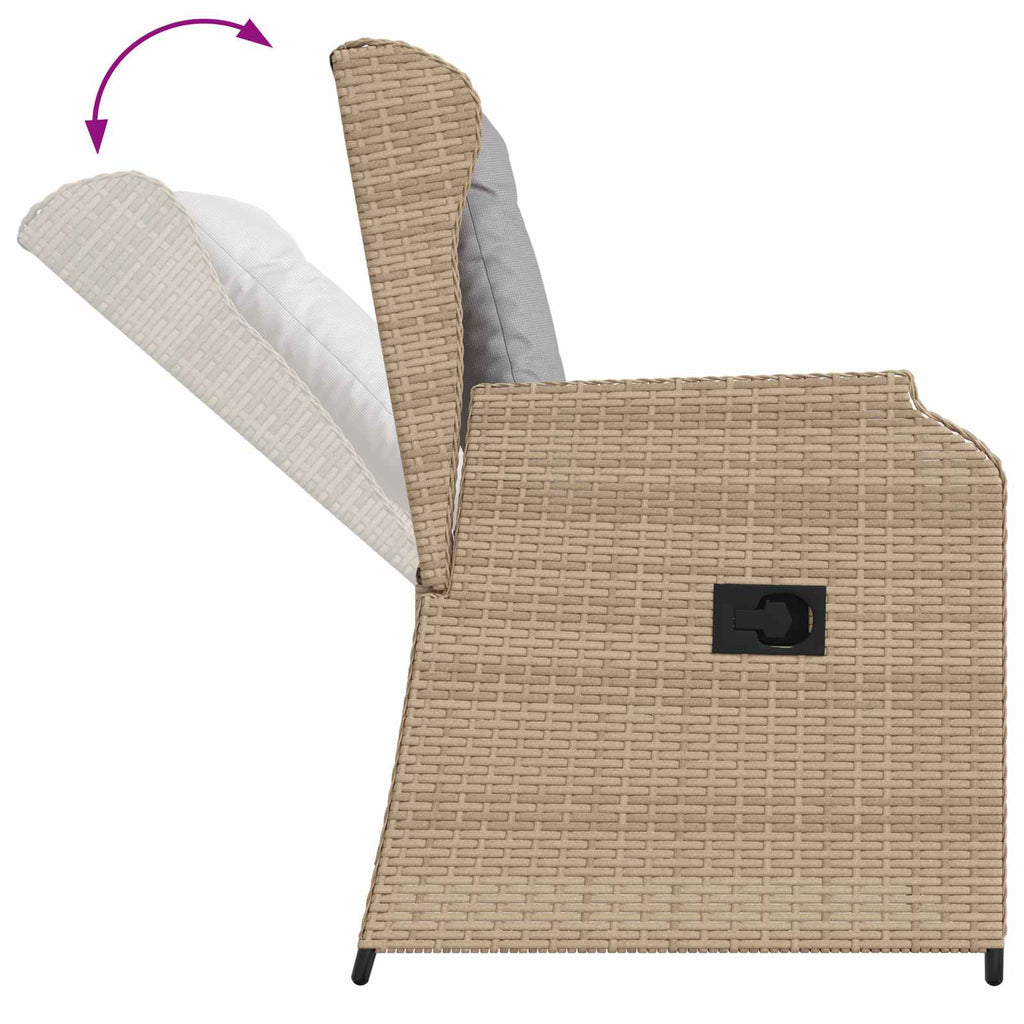 vidaXL Ławka ogrodowa 2 pcs Beżowy polirattan
