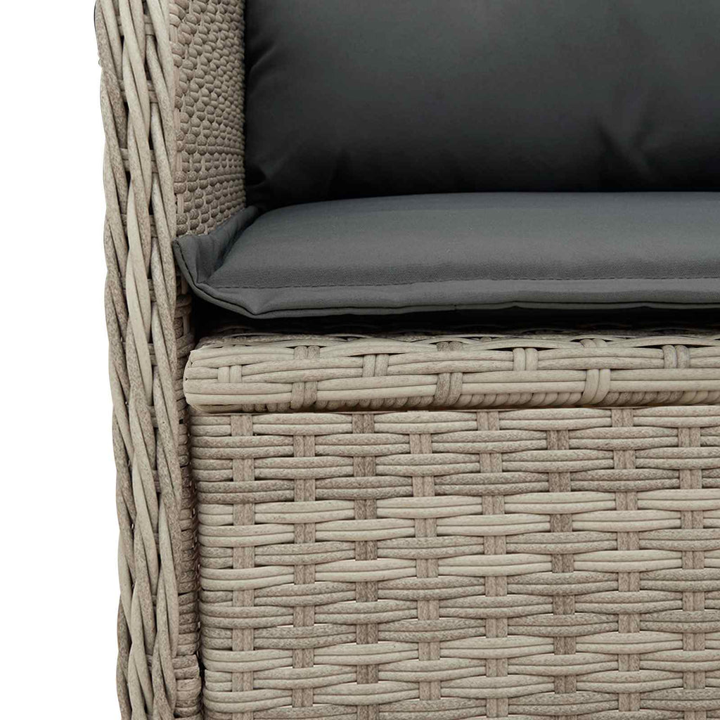 vidaXL Ławka ogrodowa 2 pcs Jasnoszary polirattan
