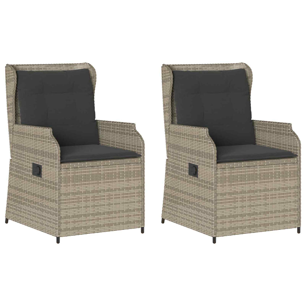 vidaXL Ławka ogrodowa 2 pcs Jasnoszary polirattan