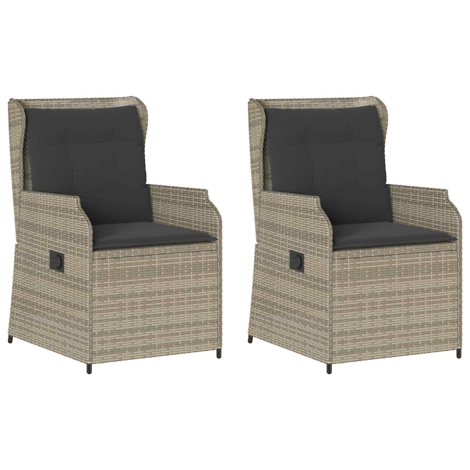 vidaXL Ławka ogrodowa 2 pcs Jasnoszary polirattan