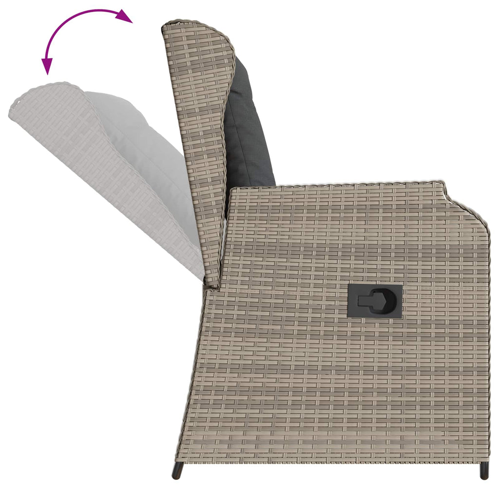 vidaXL Ławka ogrodowa 2 pcs Jasnoszary polirattan