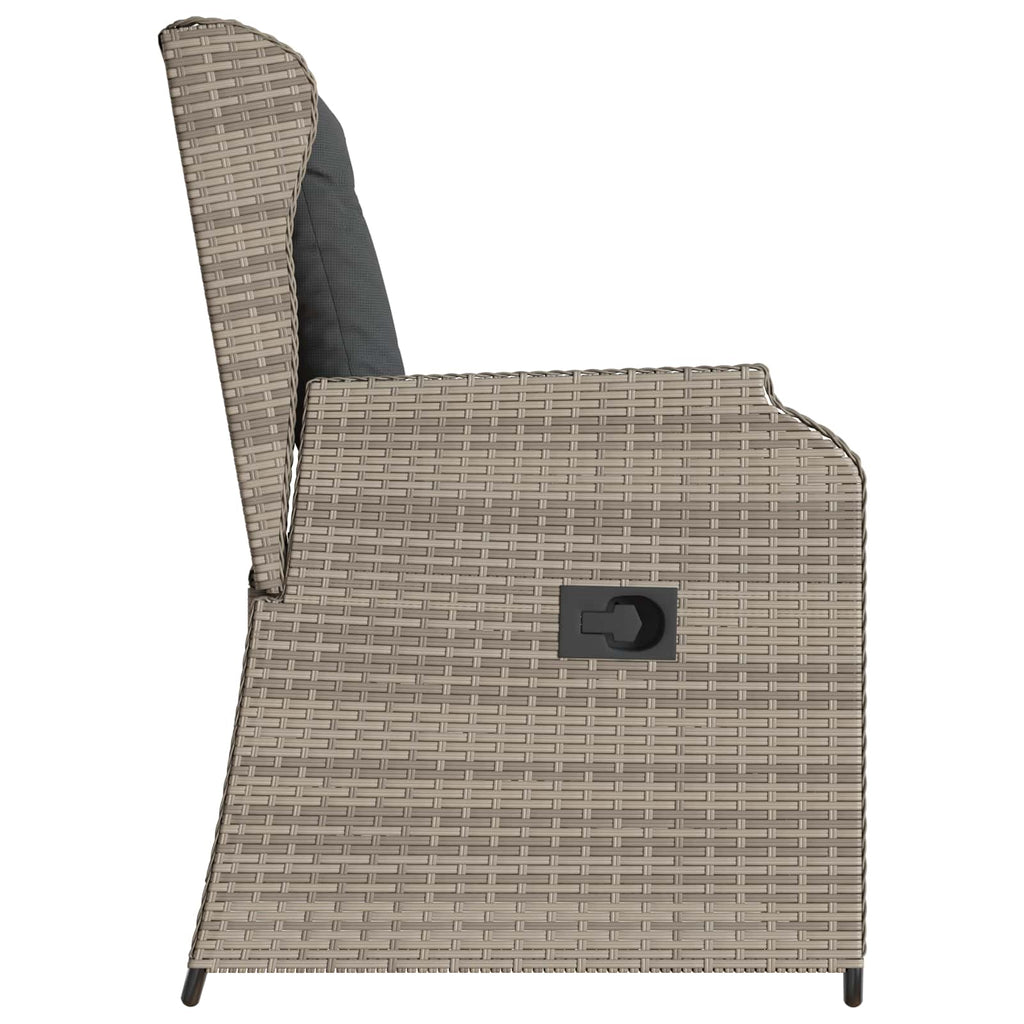 vidaXL Ławka ogrodowa 2 pcs Jasnoszary polirattan