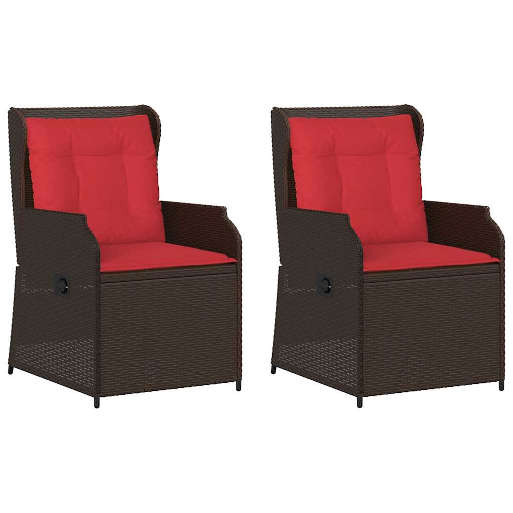 vidaXL Ławka ogrodowa 2 pcs Brązowy polirattan