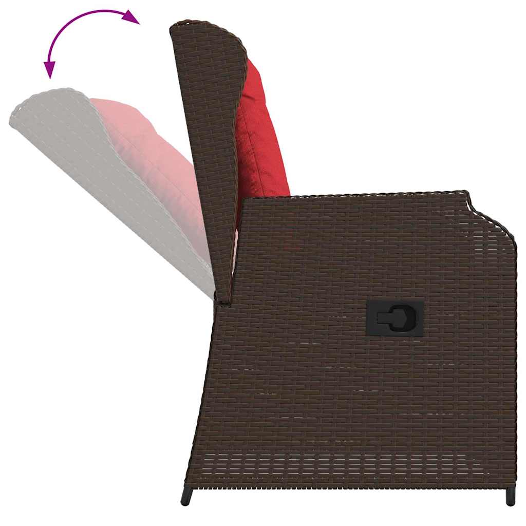 vidaXL Ławka ogrodowa 2 pcs Brązowy polirattan