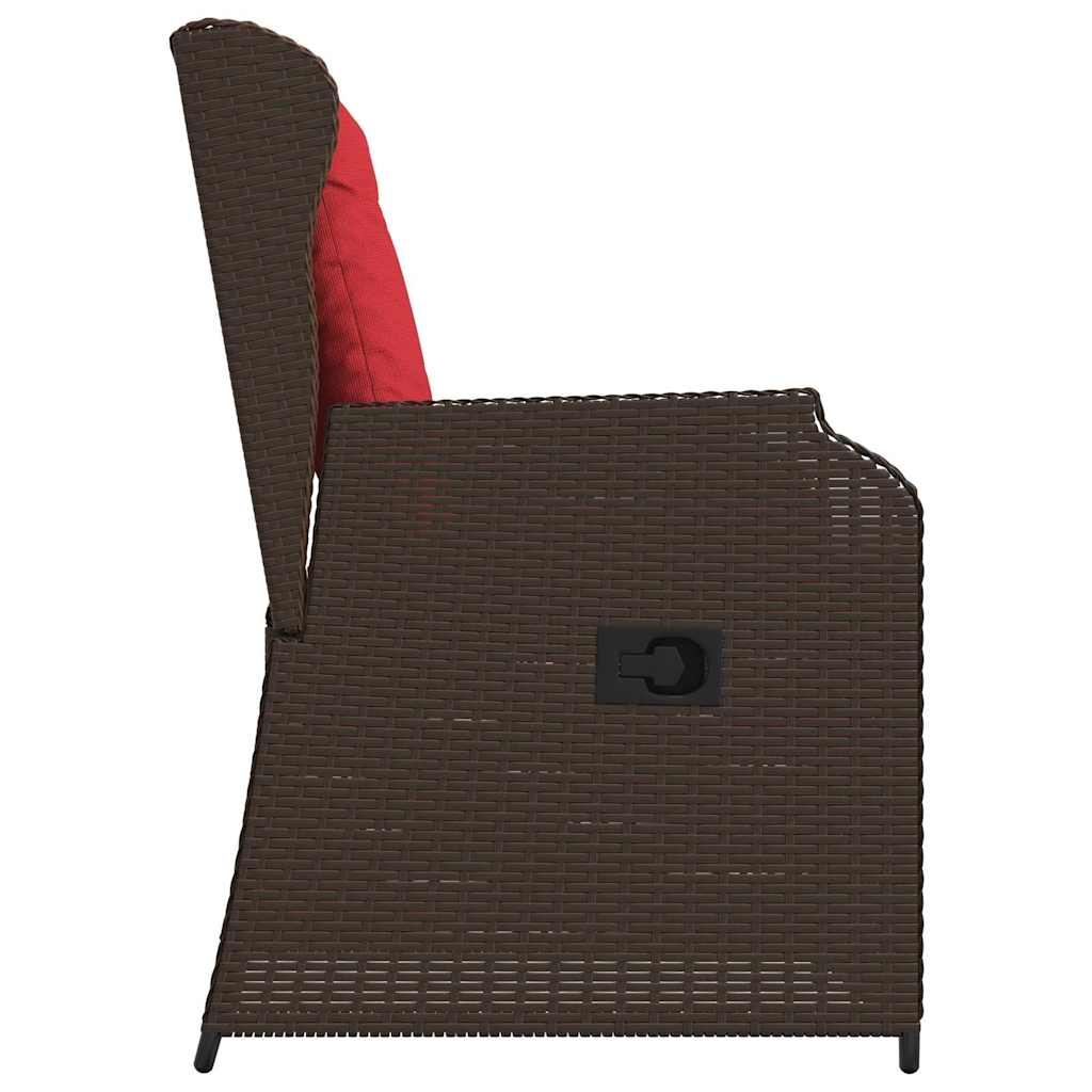 vidaXL Ławka ogrodowa 2 pcs Brązowy polirattan