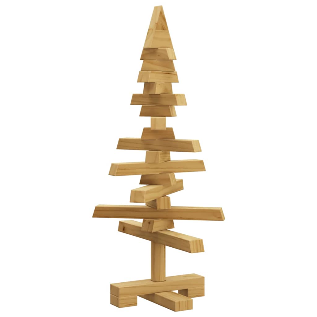 vidaXL Drewniana choinka z podstawą Brązowy 60 cm Lite drewno sosnowe