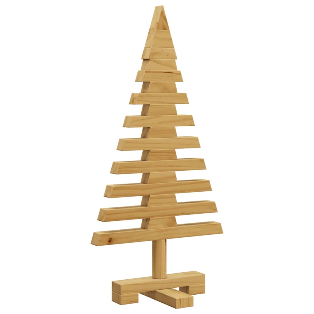 vidaXL Drewniana choinka z podstawą Brązowy 60 cm Lite drewno sosnowe