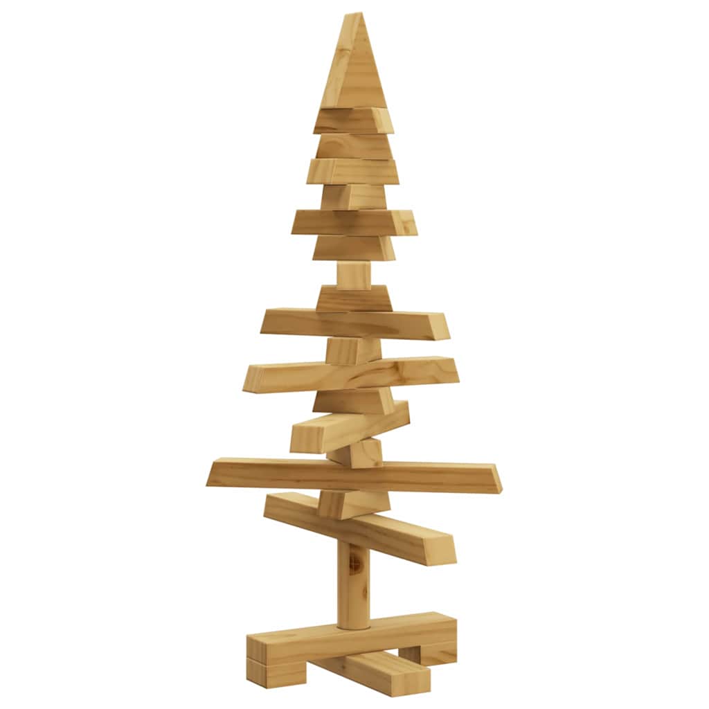 vidaXL Drewniana choinka z podstawą Brązowy 60 cm Lite drewno sosnowe