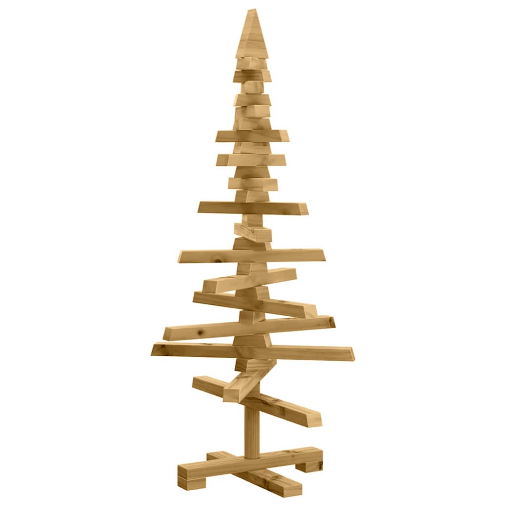 vidaXL Drewniana choinka z podstawą Brązowy 90 cm Lite drewno sosnowe