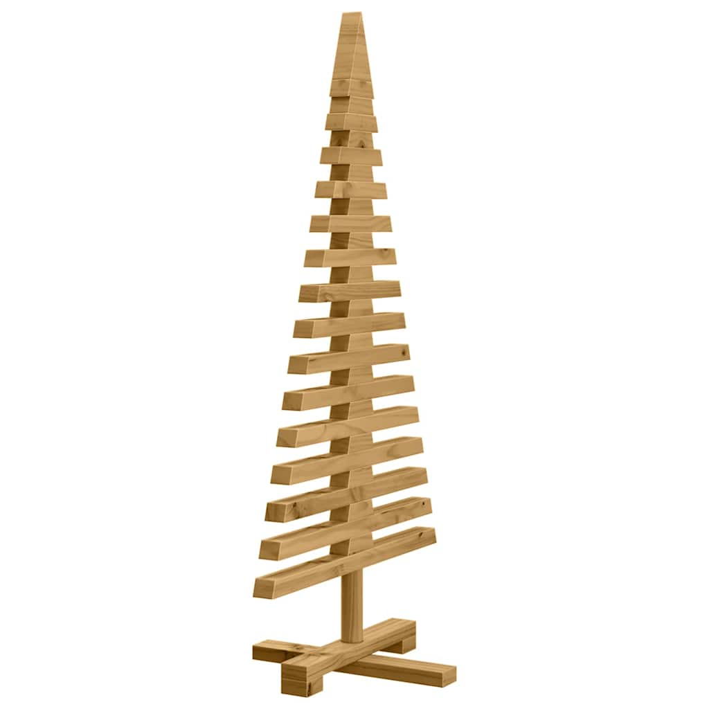 vidaXL Drewniana choinka z podstawą Brązowy 90 cm Lite drewno sosnowe