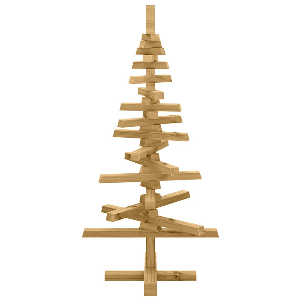 vidaXL Drewniana choinka z podstawą Brązowy 90 cm Lite drewno sosnowe