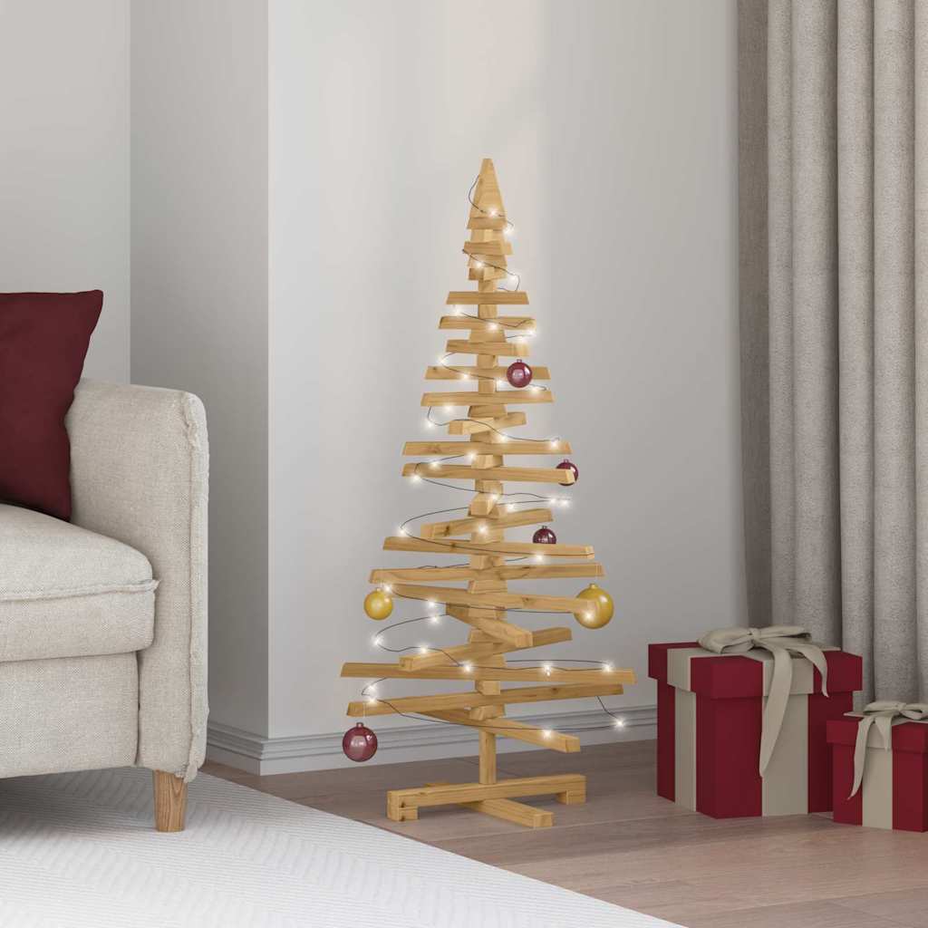 vidaXL Drewniana choinka z podstawą Brązowy 120 cm Lite drewno sosnowe